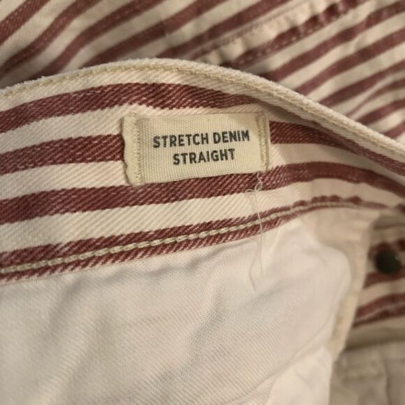 Madewell purple/white striped button down stretch denim skirt Size 28 - Picture 6 of 6